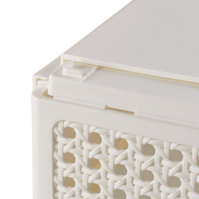 Cream White Collapsible Expandable Drawer Desktop Storage Organiser,Size XL