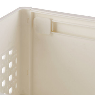 Cream White Collapsible Expandable Drawer Desktop Storage Organiser,Size XL