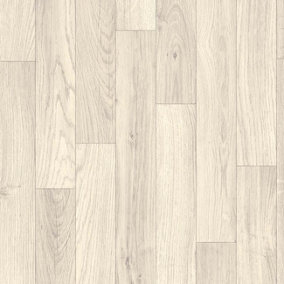 Cream Wood Effect Anti-Slip Vinyl Flooring For LivingRoom, Hallways, Kitchen, 2.8mm Thick Vinyl Sheet-5m(16'4") X 2m(6'6")-10m²