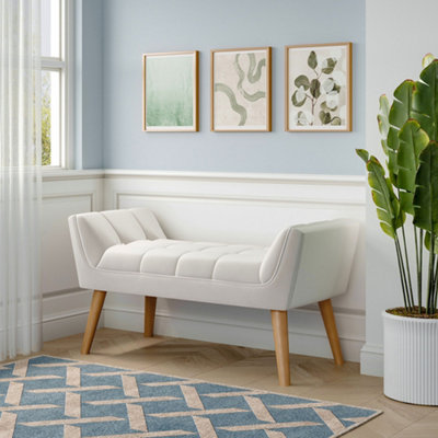 White deals cushioned bench