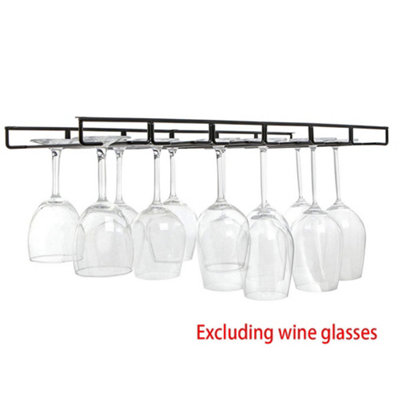 GeLive 360° Otatable Wine Glass Holde Unde Cabinet Stemware Rack Glass Hanger Drying Rack Storage Organizer With 6 Hooks For Home And Bar Antique Bronze%2f