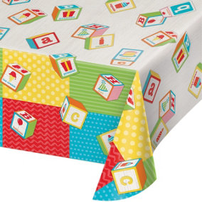 Creative ABC Plastic All-Over Print Birthday Party Table Cover Multicoloured (One Size)