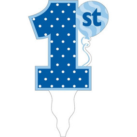Creative Converting 1st Birthday Cake Topper Blue/White (One Size)