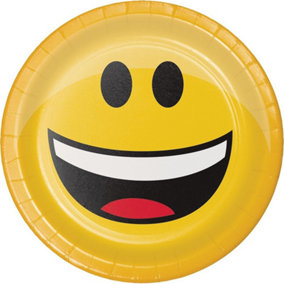 Creative Converting Show Your Emojions Paper Disposable Plates (Pack of 8) Yellow (One Size)
