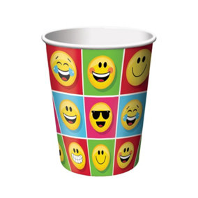 Creative Converting Show Your Emojions Paper Party Cup (Pack of 8) Yellow/Pink/Blue (One Size)