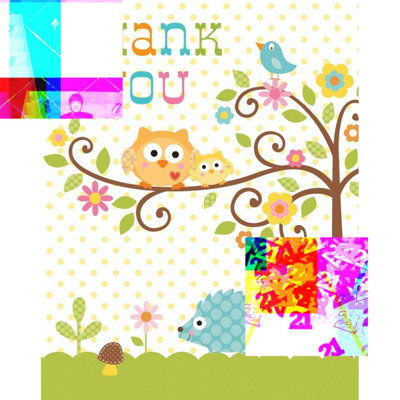 Creative Converting Tree Thank You Card (Pack of 8) Multicoloured (One Size)