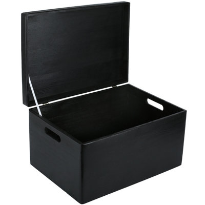 Creative Deco Black Rectangular Storage Box 40 x 30 x 24 cm (+/-1 cm ...