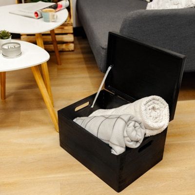 Creative Deco Black Rectangular Storage Box 40 x 30 x 24 cm (+/-1 cm ...
