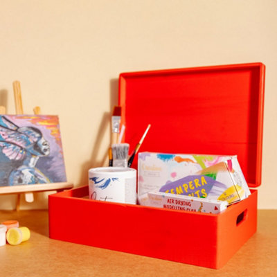 Creative Deco Red Rectangular Storage Box 40 x 30 x 14 cm (+/-1 cm ...
