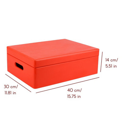 Creative Deco Red Rectangular Storage Box 40 x 30 x 14 cm (+/-1 cm ...