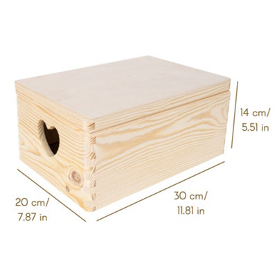 Creative Deco Unpainted Rectangular Storage Box 30 x 20 x 14 cm (+/-1 ...