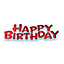 Creative Happy Birthday Text Design Party Cake Topper Red (One Size)