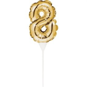 Creative Party 8 Balloon Cake Topper Gold (One Size)