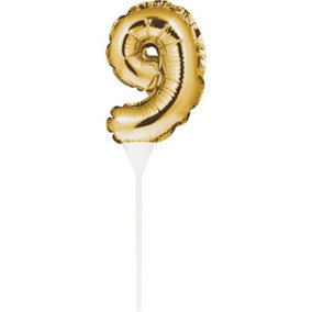 Creative Party 9 Inflatable Balloon Cake Topper Gold (One Size)