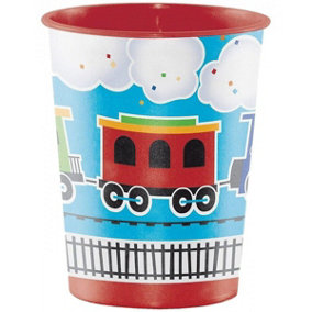 Creative Party All Aboard Plastic Train Party Cup (Pack of 6) Red/Blue/Black (One Size)