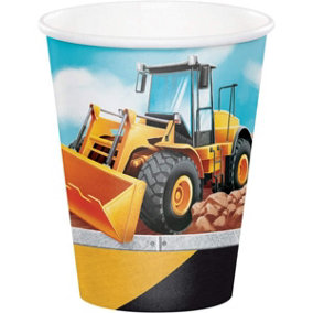 Creative Party Big Dig Construction Party Cup (Pack of 8) Multicoloured (One Size)