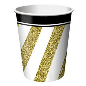 Creative Party Black And Gold 9oz Cups (Pack Of 8) Black/Gold (9oz)