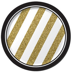 Creative Party Black And Gold Lunch Plates (Pack Of 8) Black/Gold (7 inch)
