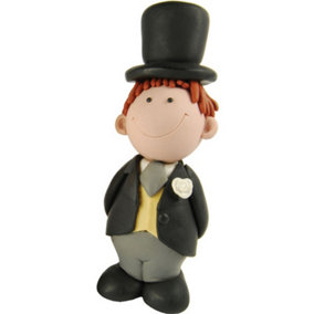 Creative Party Brunette Groom Wedding Cake Topper Pink/Brown (One Size)