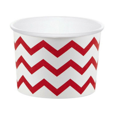 Creative Party Chevron Treat Cup (Pack of 6) White/Red (One Size)