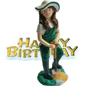 Creative Party Female Gardener & Motto Cake Topper Green (One Size)