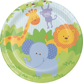 Creative Party Forest Friends Party Plates (Pack of 8) Multicoloured (One Size)