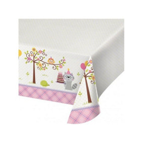 Creative Party Happi Woodland Plastic Party Table Cover Multicoloured (One Size)