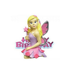 Creative Party Happy Birthday & Fairy Cake Topper Pink (One Size)