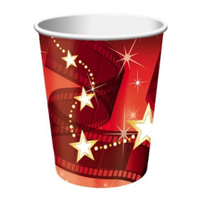 Creative Party Hollywood Lights Party Cup (Pack of 8) Red/White/Gold (One Size)
