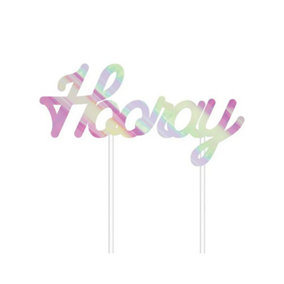 Creative Party Hooray Foil Cake Topper Iridescent (One Size)