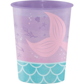 Creative Party Keepsake Plastic Mermaid Party Cup (Pack of 4) Purple/Blue (One Size)