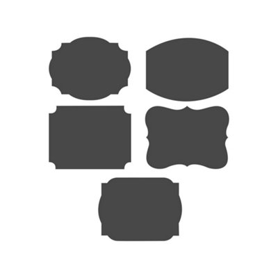 Creative Party Labels (Pack of 10) Black (One Size)