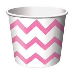 Creative Party Lightweight Chevron Treat Cup (Pack of 6) Pink/White (One Size)