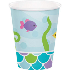 Creative Party Mermaid Disposable Cup (Pack of 8) Blue/Green (One Size)