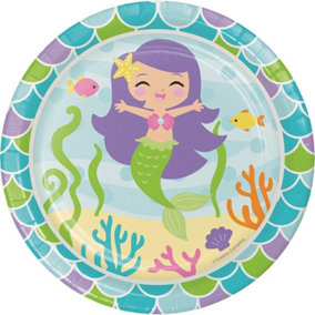 Creative Party Mermaid Friends Party Plates (Pack of 8) Multicoloured (One Size)