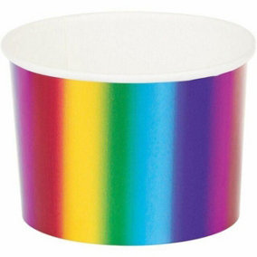 Creative Party Metallic Rainbow Treat Cup (Pack of 6) Multicoloured (One Size)