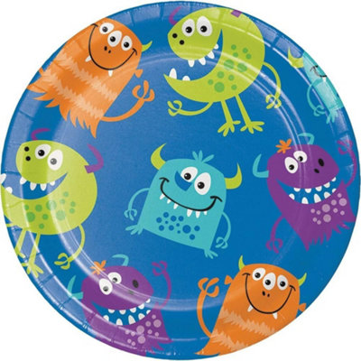 Creative Party Monster Dessert Plate (Pack of 8) Blue/Multicoloured ...