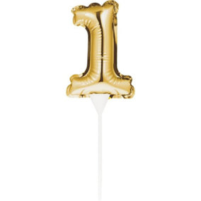 Creative Party Number 1 Inflatable Balloon Cake Topper Gold (One Size)