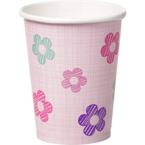Creative Party One Is Fun Paper Baby Girl Party Cup (Pack of 8) White/Pink (One Size)