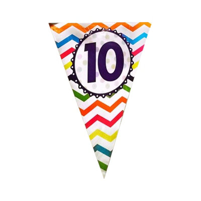 Creative Party Paper 10th Birthday Bunting Multicoloured (One Size)