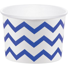 Creative Party Paper Chevron Treat Cup (Pack of 6) Blue/White (One Size)