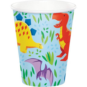 Creative Party Paper Dinosaur Party Cup (Pack of 8) Multicoloured (One Size)