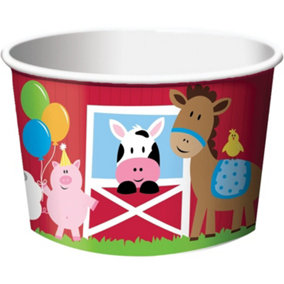 Creative Party Paper Farm Animals Treat Cup (Pack of 6) Red/Multicoloured (One Size)