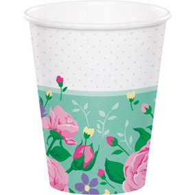 Creative Party Paper Floral Fairy Party Cup (Pack of 8) Multicoloured (One Size)