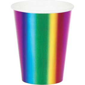 Creative Party Paper Foil Party Cup (Pack of 8) Multicoloured (One Size)