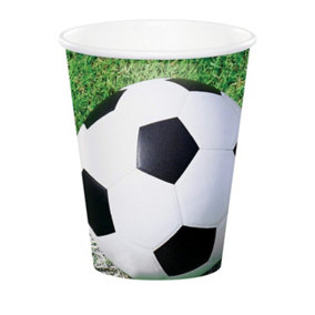 Creative Party Paper Football Party Cup (Pack of 8) White/Black/Green (One Size)