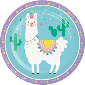 Creative Party Paper Llama Party Plates (Pack of 8) Multicoloured (One Size)