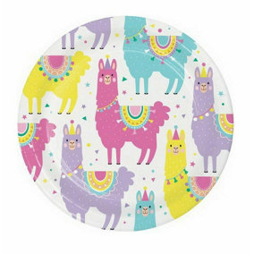 Creative Party Paper Llama Party Plates (Pack of 8) White/Multicoloured (One Size)