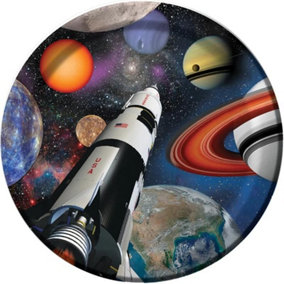 Creative Party Paper Outer Space Disposable Plates (Pack of 8) Multicoloured (One Size)
