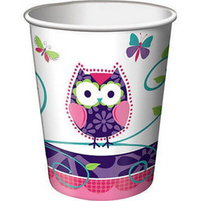 Creative Party Paper Owl Party Cup (Pack Of 8) White/Purple/Pink (One Size)